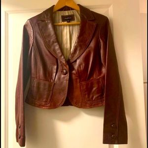 Bebe xs leather brown jacket